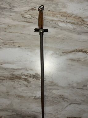 Vintage Dexter #14 30’s -40,s Handled Steel Sharpening Steel Brown Massachusetts